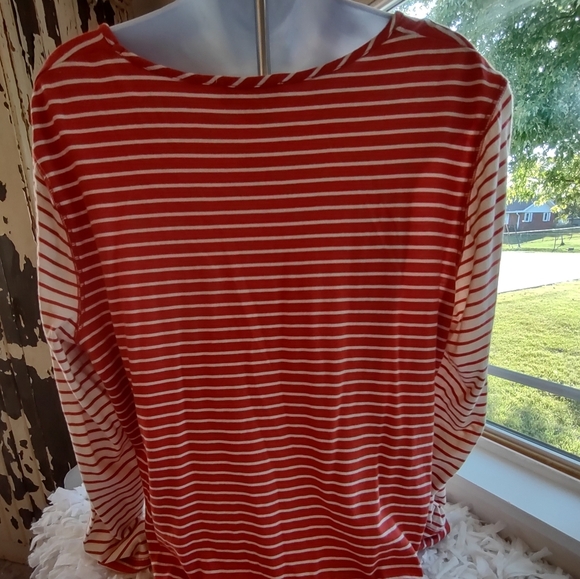 COLDWATER CREEK LARGE LONGSLEEVED STRIPED TOP - Picture 3 of 6